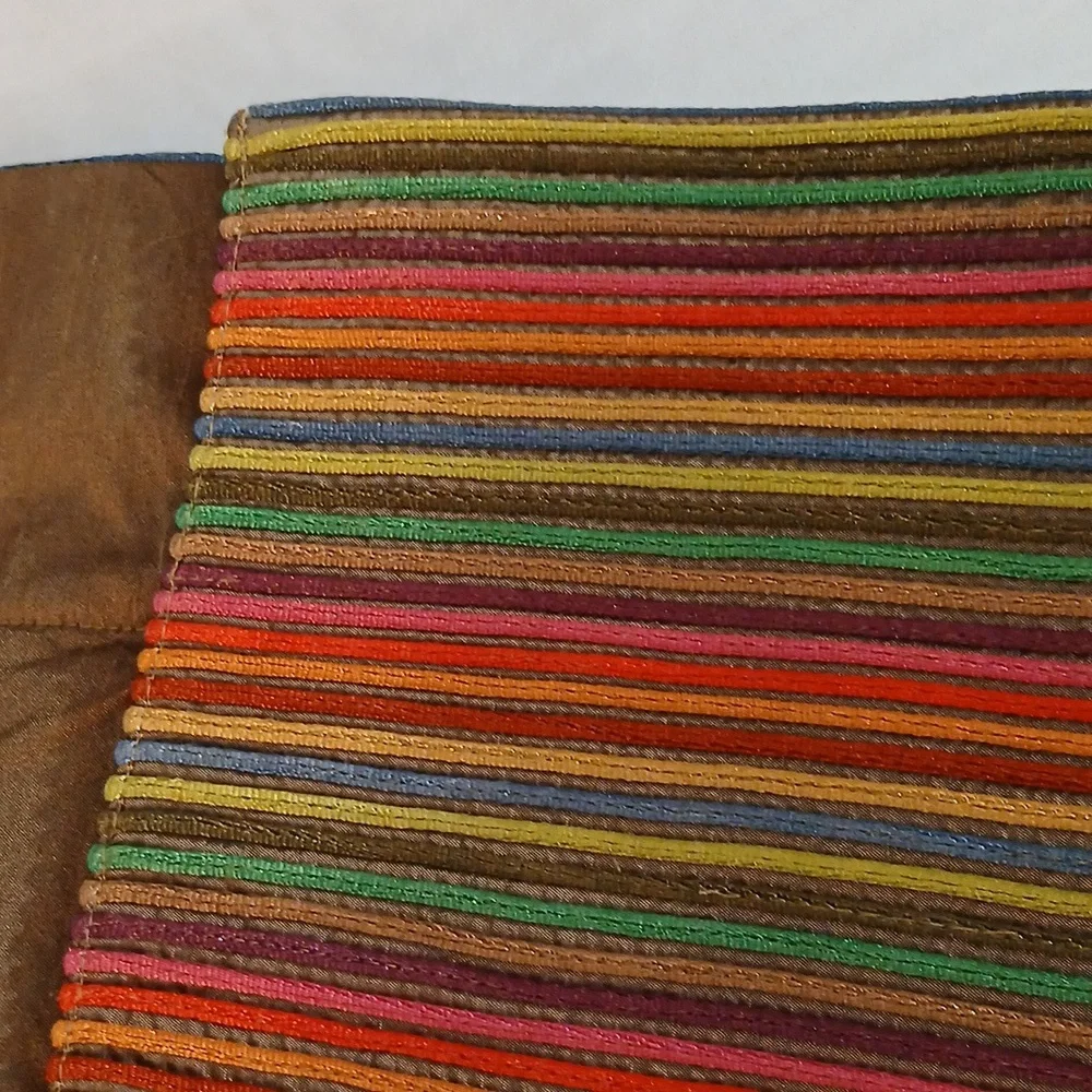 Crate&Barrel Multicolor Striped Table Runner